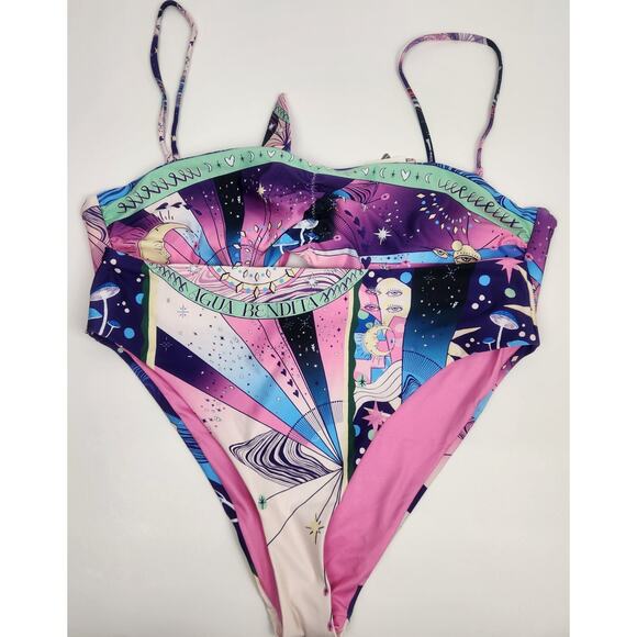 Agua Bendita Penelope and Fuzzy Bikini Set in Eter Stars Pink Size 3XL NWT - Picture 1 of 7